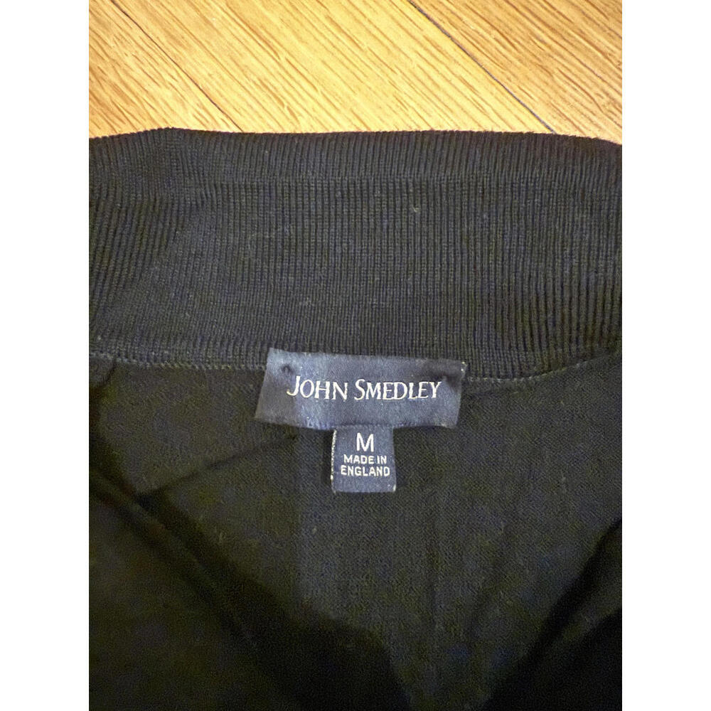 John Smedley Men's Black Polo Sweater - Picture 2 of 2